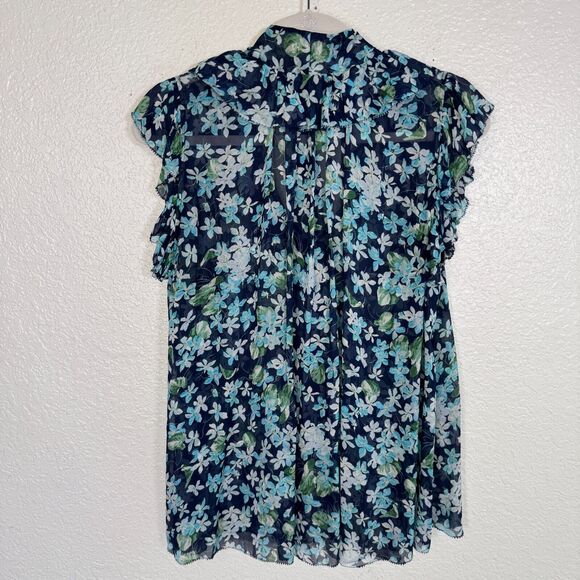 Zimmermann Top 1 Womens size 6 US Floral Ruffle Blouse Boho Tie Neckline Viscose - Picture 2 of 12